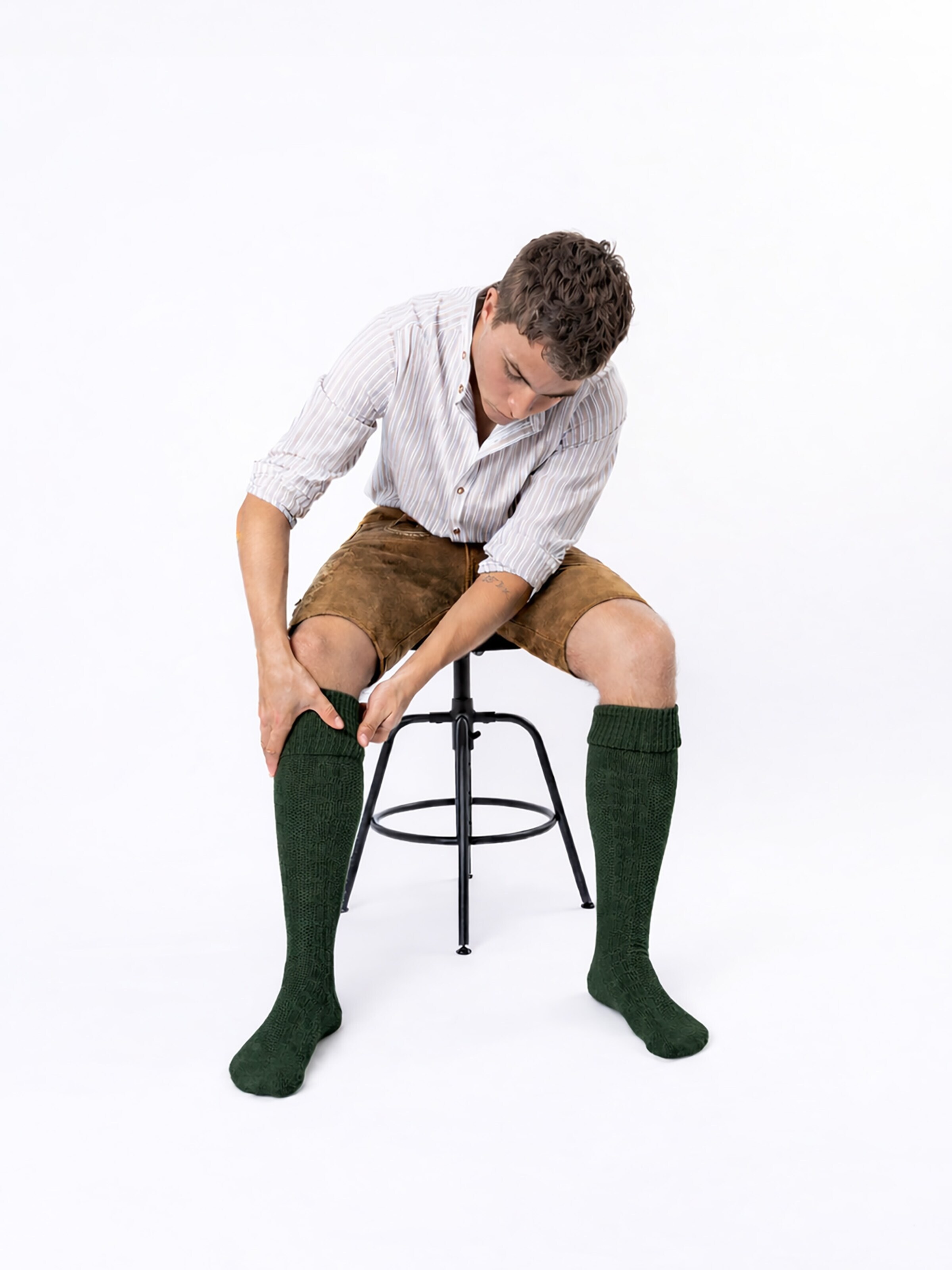 HerzSticht Traditional socks 'Silberdistel' in Green