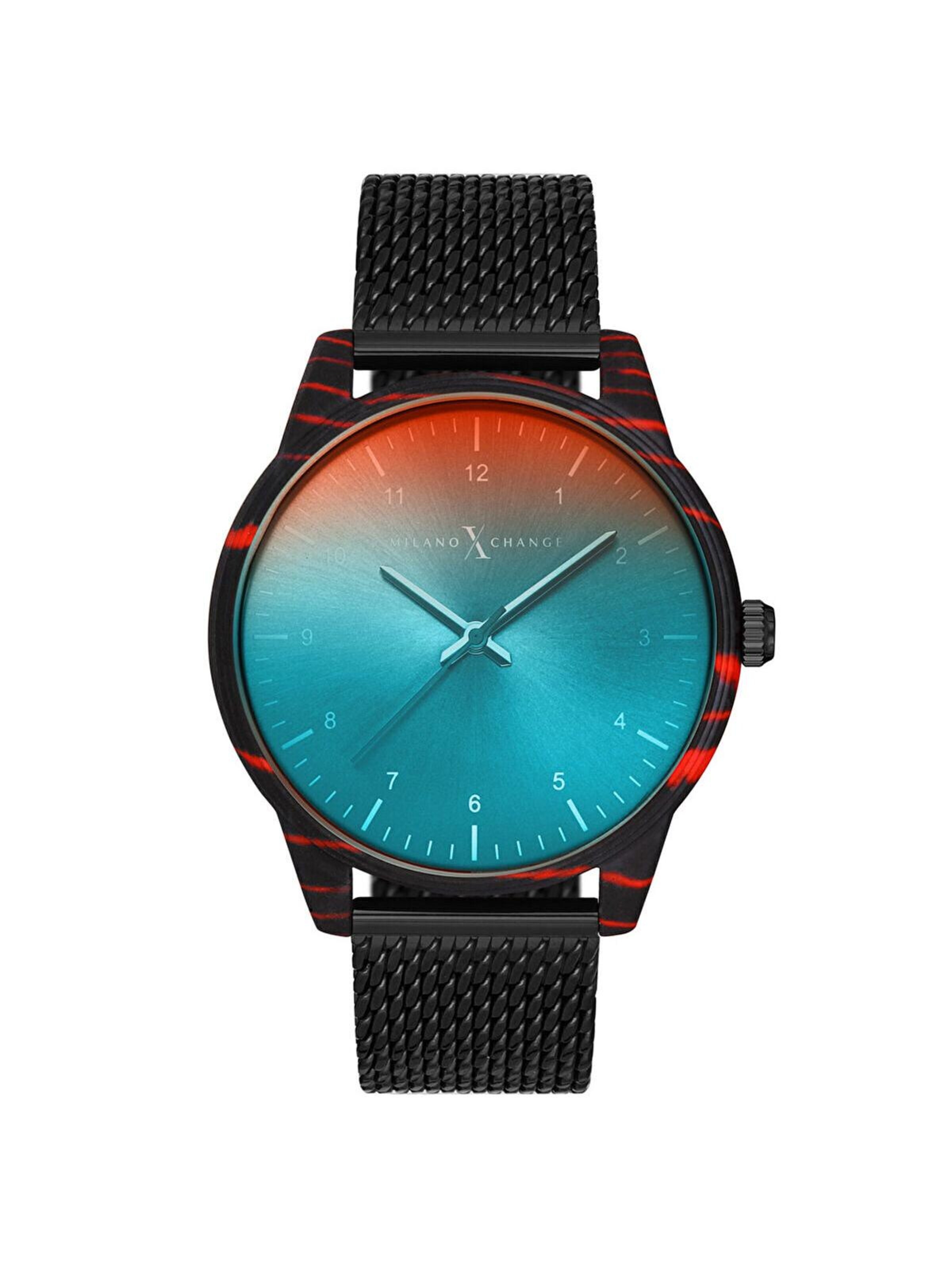 Orologio analogico di Milano X Change in nero: frontale