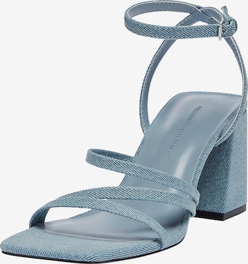 Pull&Bear Strap Sandals in Blue: front