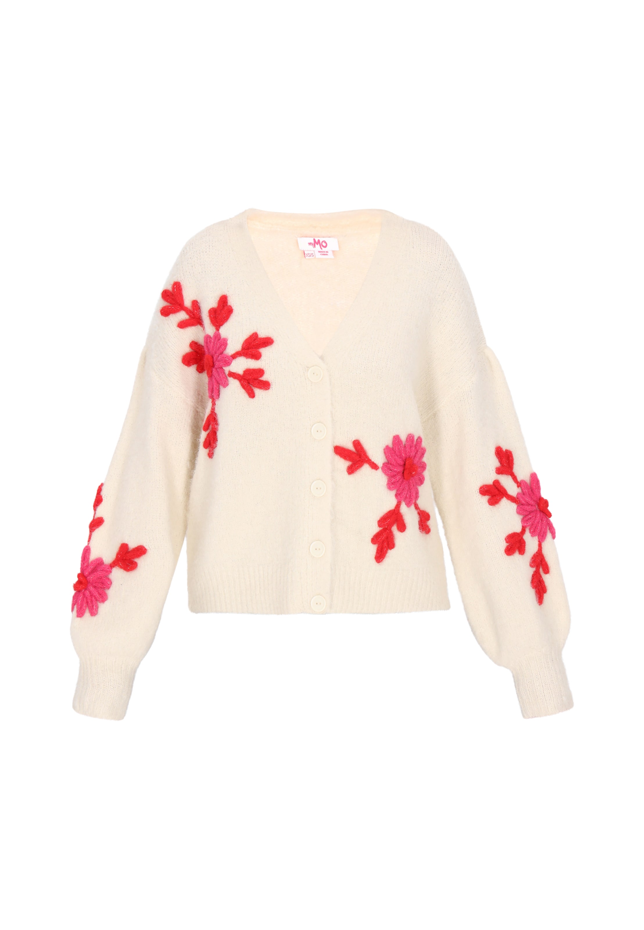 Cardigan dimensiuni mari de la MYMO pe bej: față