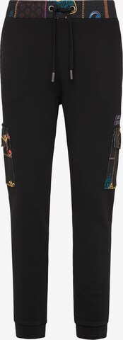 Carlo Colucci Tapered Broek ' Concolino ' in Zwart: voorkant