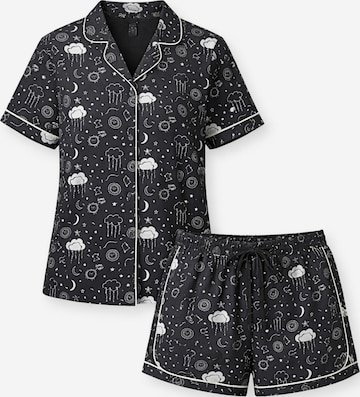 Shorty 'Leafletic Women’s Printed Night Wear Short Set' di LEAFLETIC in nero: frontale