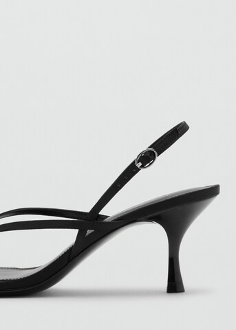 MANGO T-Bar Sandals 'Ross' in Black