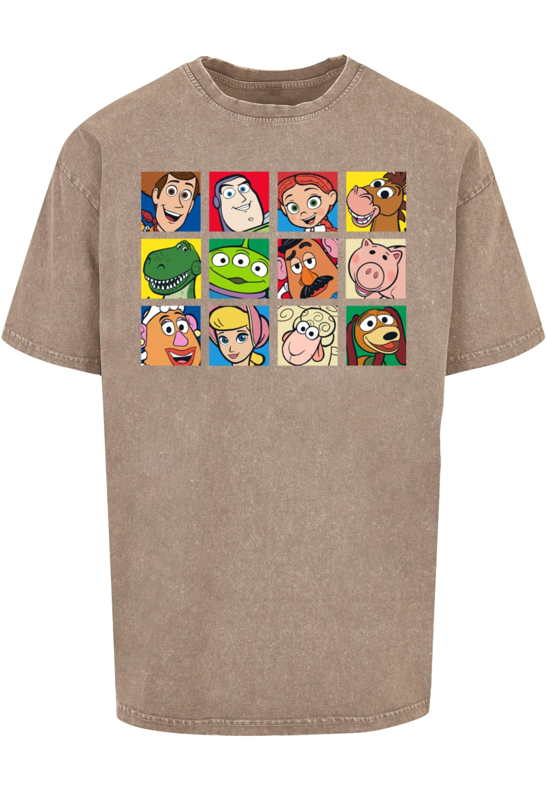 ABSOLUTE CULT T-Shirt 'Toy Story - Character Squares' in Grün: Vorderseite