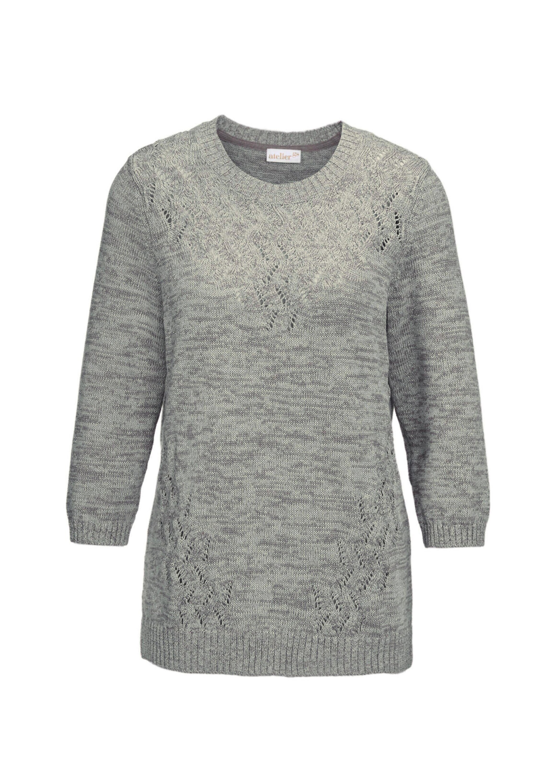 Goldner Pullover in Grau: Vorderseite