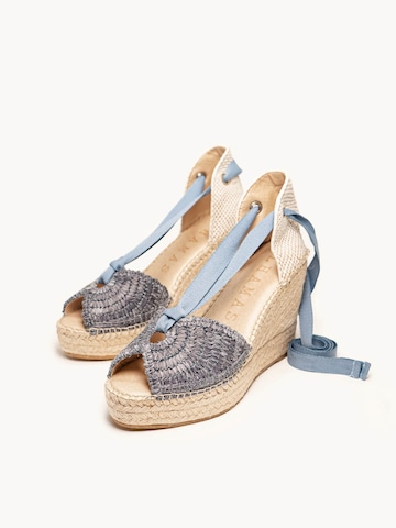 Sandalo 'Alpargata Cuña 10 cm' di Alhamas in blu