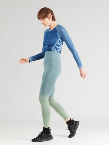 Hummel Skinny Sporthose in Grün