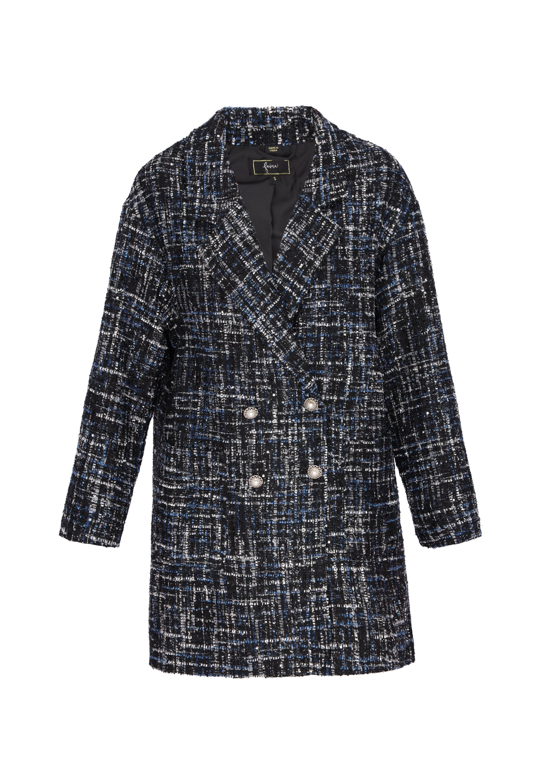 faina Tussenmantel 'Festive' in Blauw: voorkant