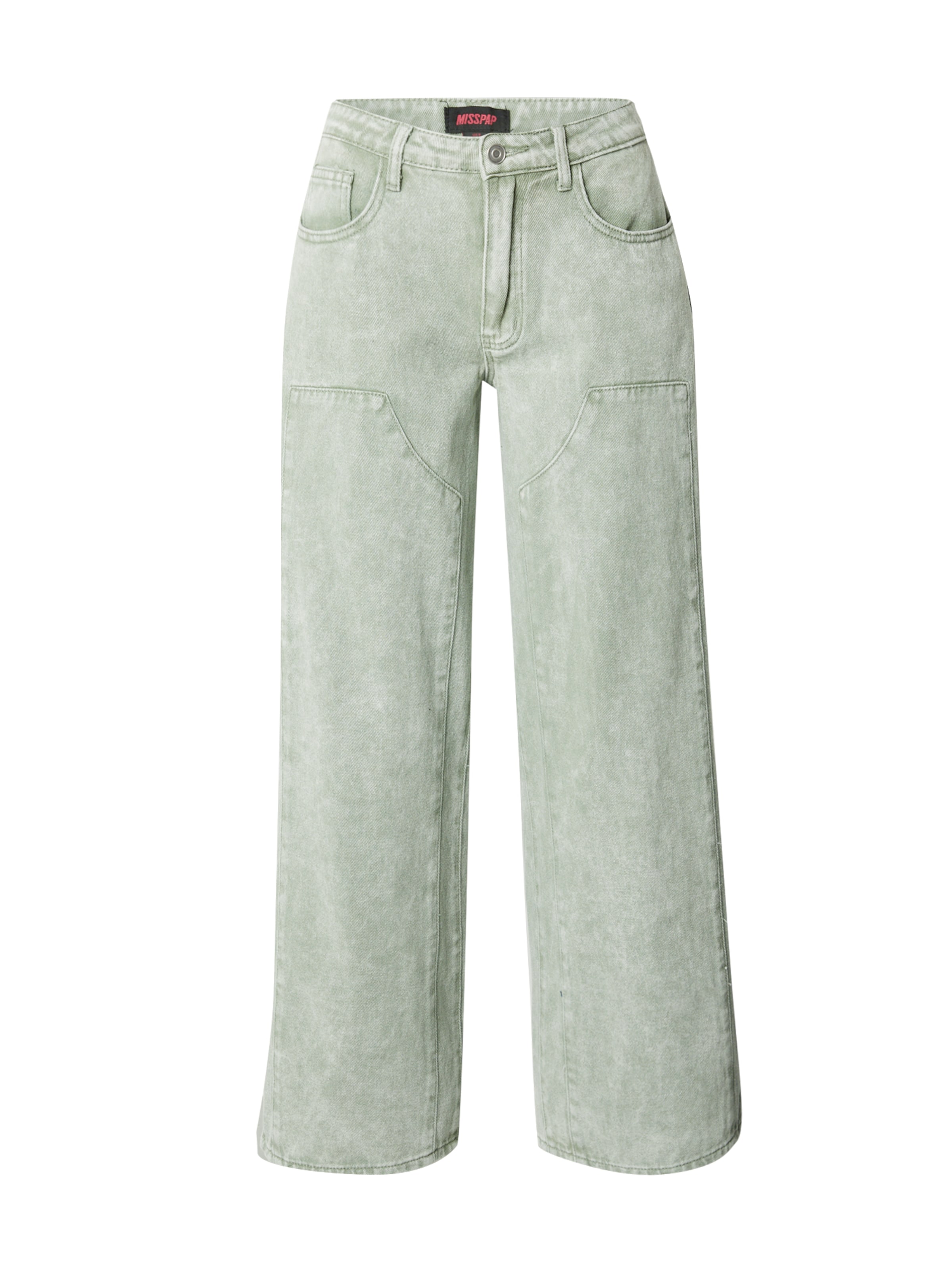 Misspap Wide Leg Jeans i grøn: forside