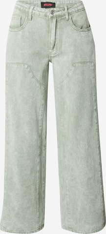 Misspap Wide leg Jeans in Groen: voorkant