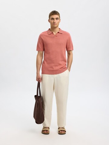 SELECTED HOMME Pullover 'SLHLino' i rød
