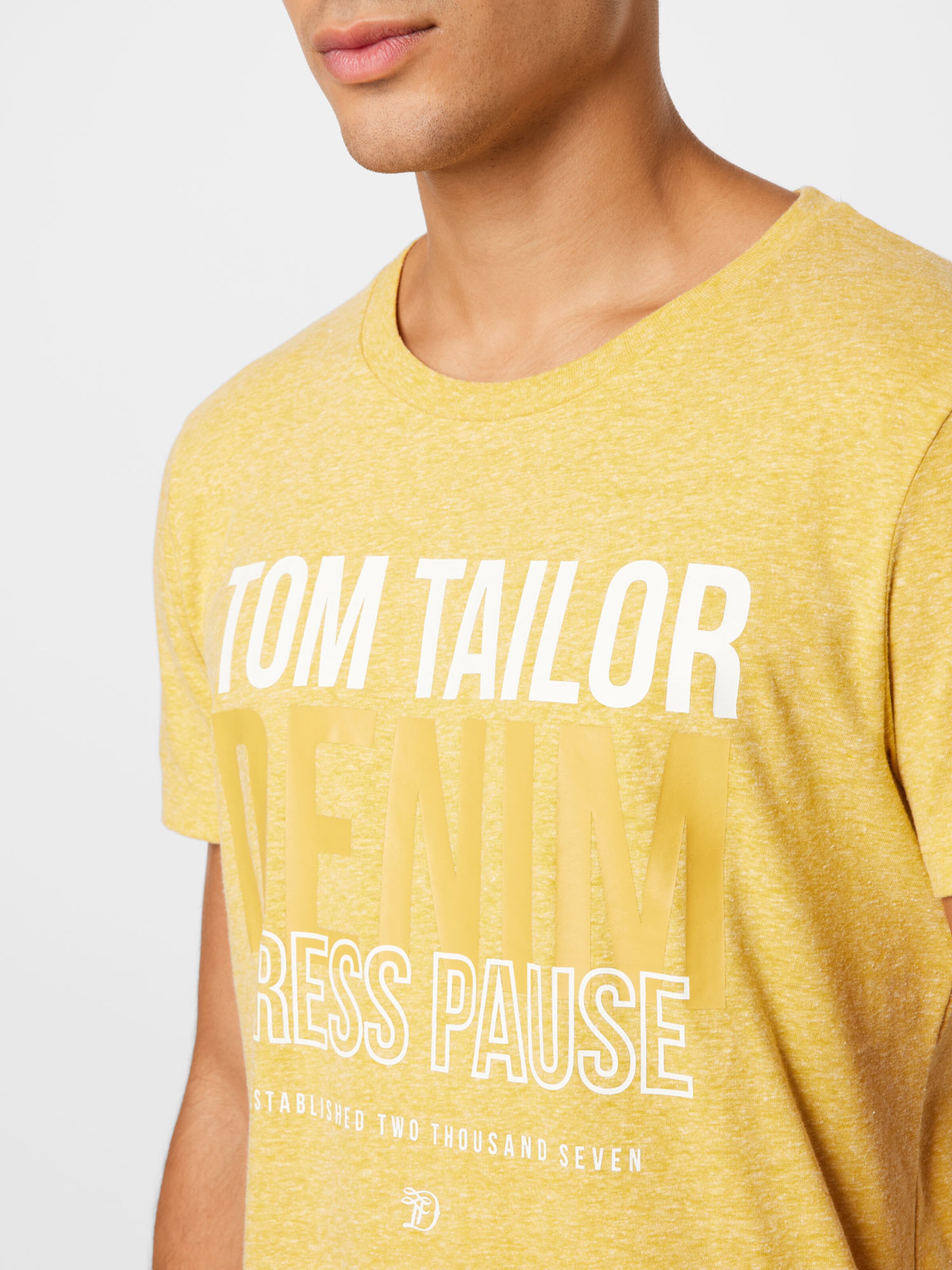 Männer Shirts TOM TAILOR DENIM T-Shirt in Gelbmeliert - XO81773