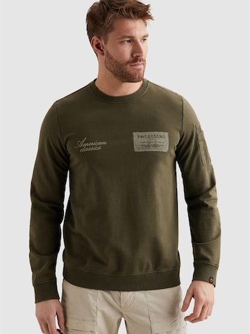 PME Legend - Sudadera 'Sweatshirt with artworks and flight pocket' en verde