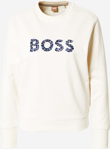 BOSS Sweatshirt 'Ela' in White: front