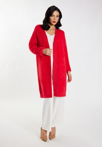 faina Knit Cardigan in Red: front