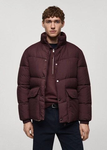 MANGO MAN Winter Jacket 'Anorak' in Red: front