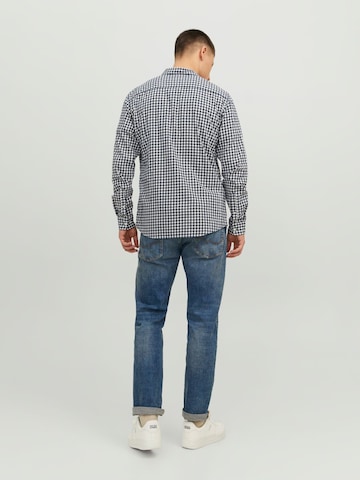 JACK & JONES Средняя посадка Рубашка 'JJGingham' в Синий