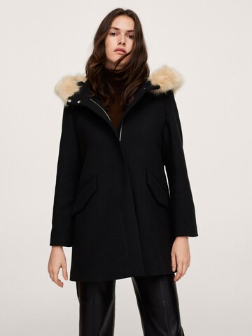 MANGO Between-Seasons Coat 'Work' in Black: front