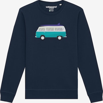 Sweat-shirt ' California Dream ' Watapparel en bleu : devant