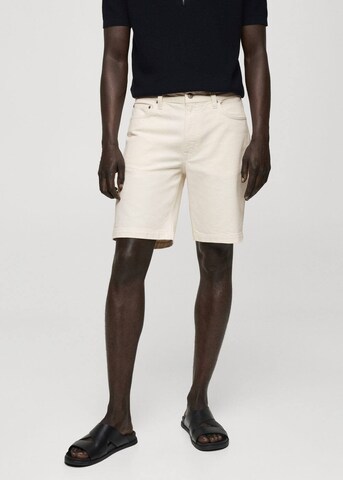 MANGO MAN Regular Broek 'Jarod' in Beige: voorkant
