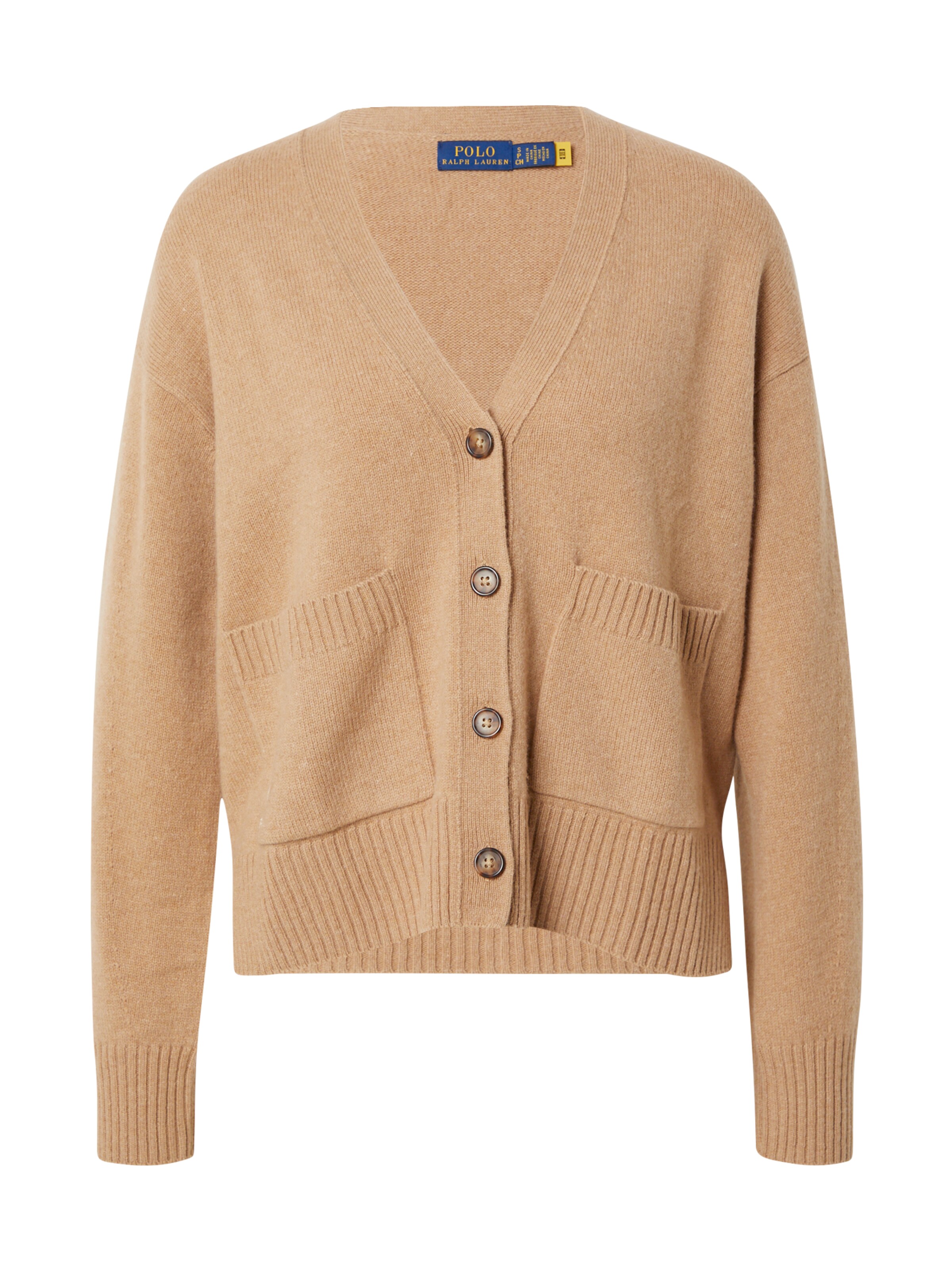 Polo Ralph Lauren Cardigan en camel, Vue avec produit