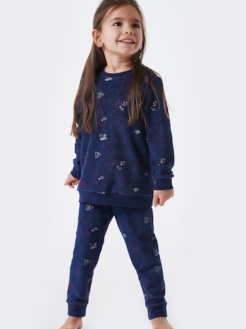 Pyjama ' Cat Zoe Frottee ' SCHIESSER en bleu : devant