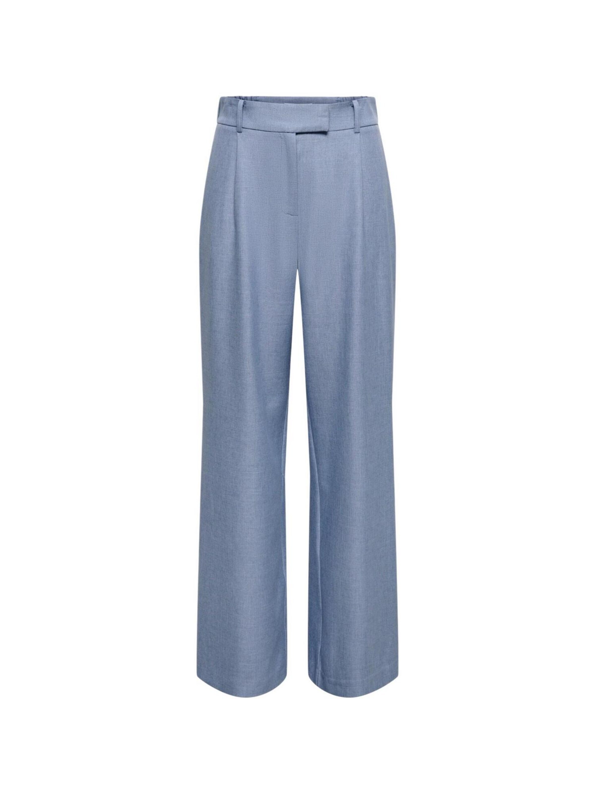 Pantaloni con piega frontale 'Onllinda Hw Str Mel Pants Tlr Noos 15336761' di ONLY in blu: frontale