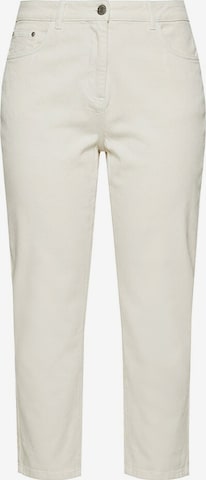 Ulla Popken Loosefit Jeans in Wit: voorkant