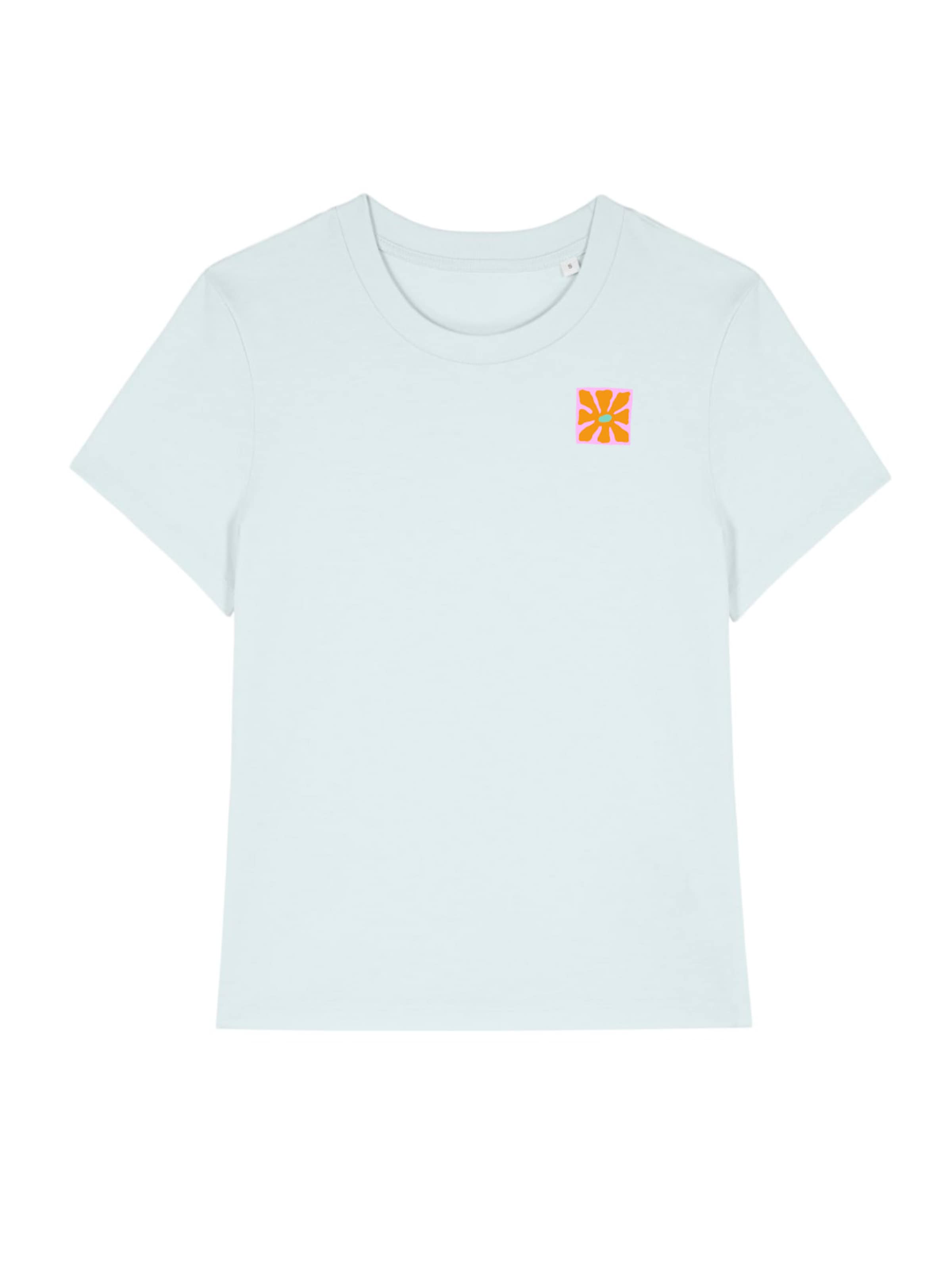Kultgut Shirt 'Little Flower' in Blue: front