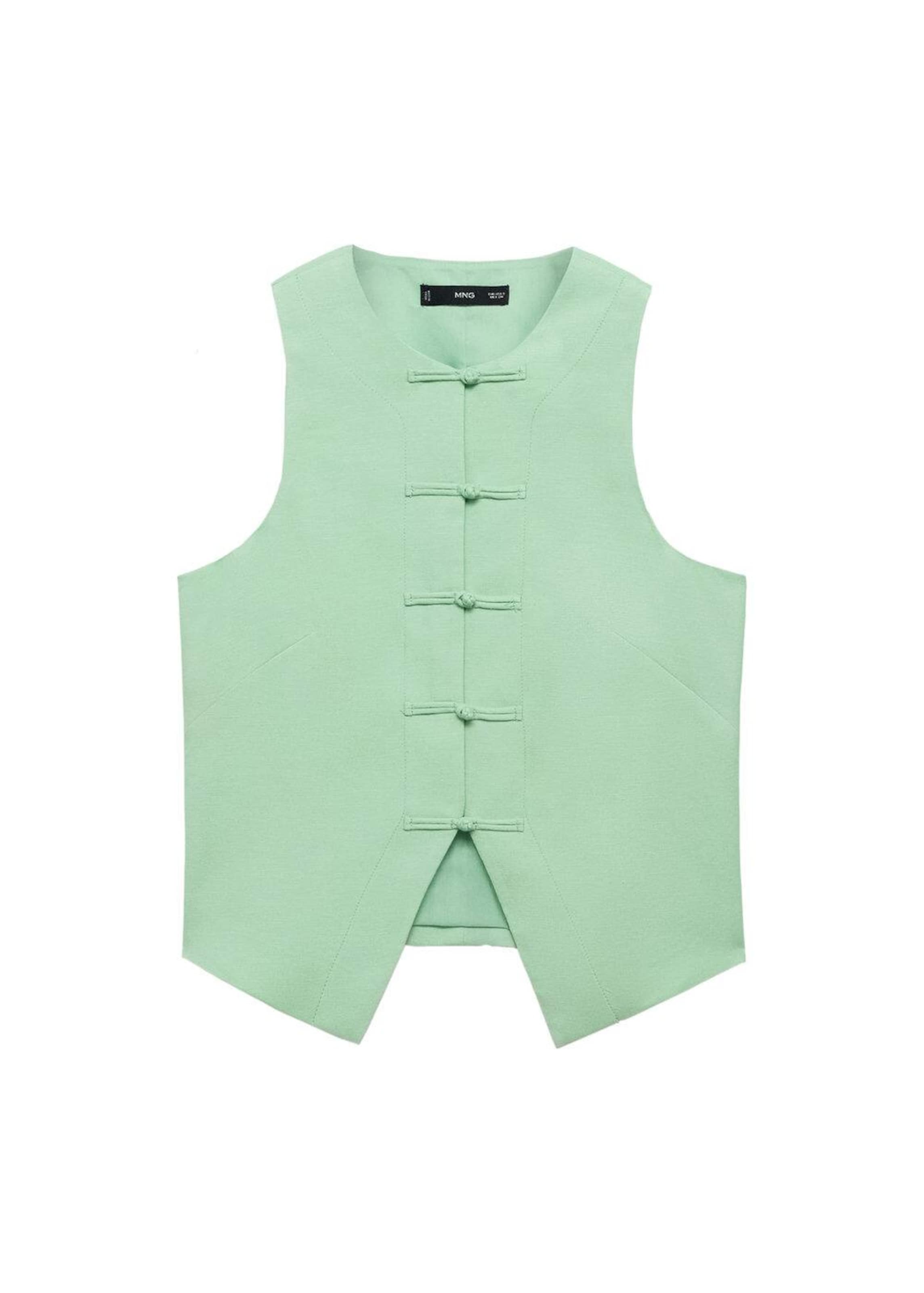 MANGO Weste 'Laguna' in Grün: Vorderseite