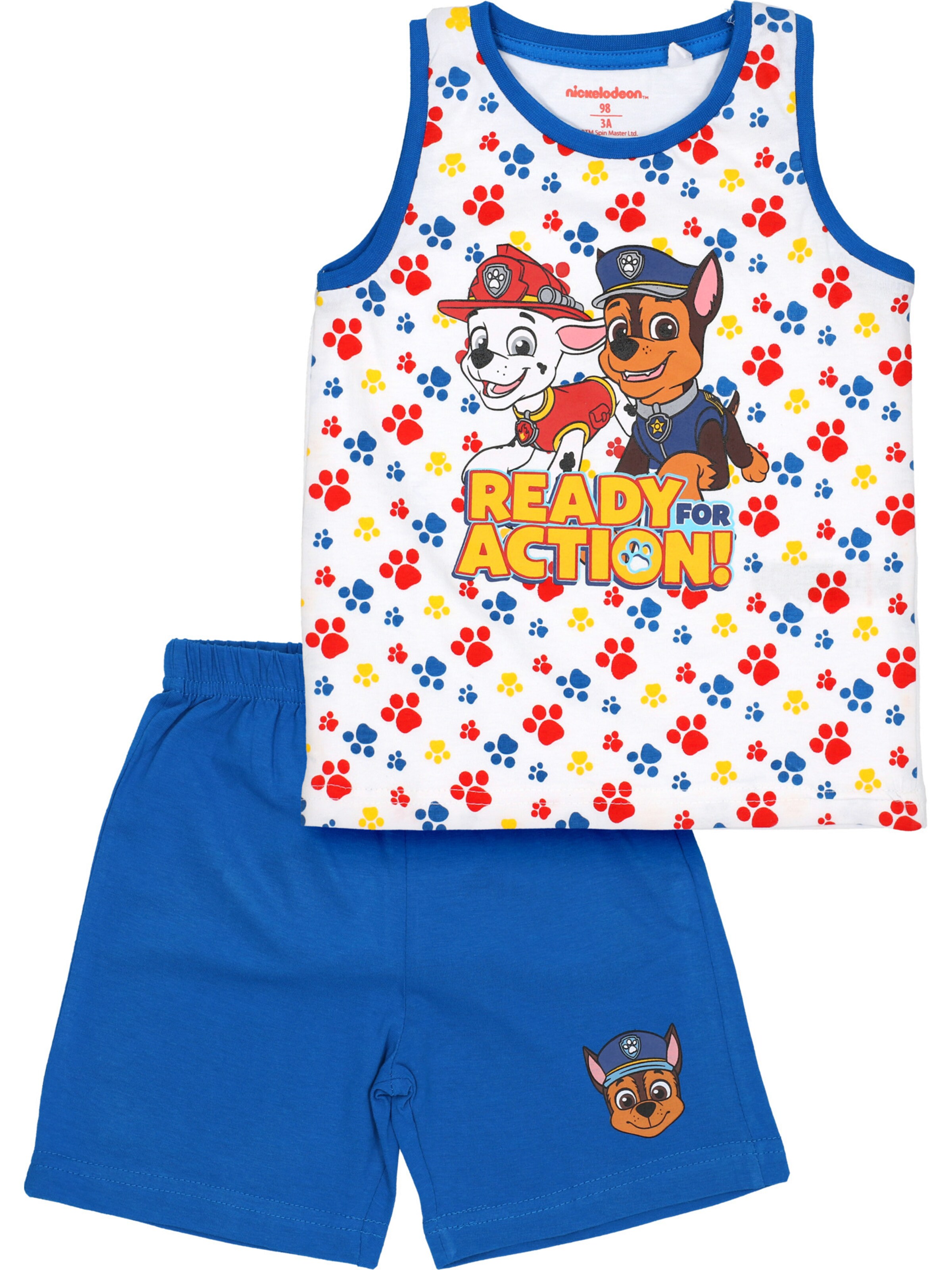 PAW Patrol Schlafanzug 'Ready Action' in Blau: Vorderseite