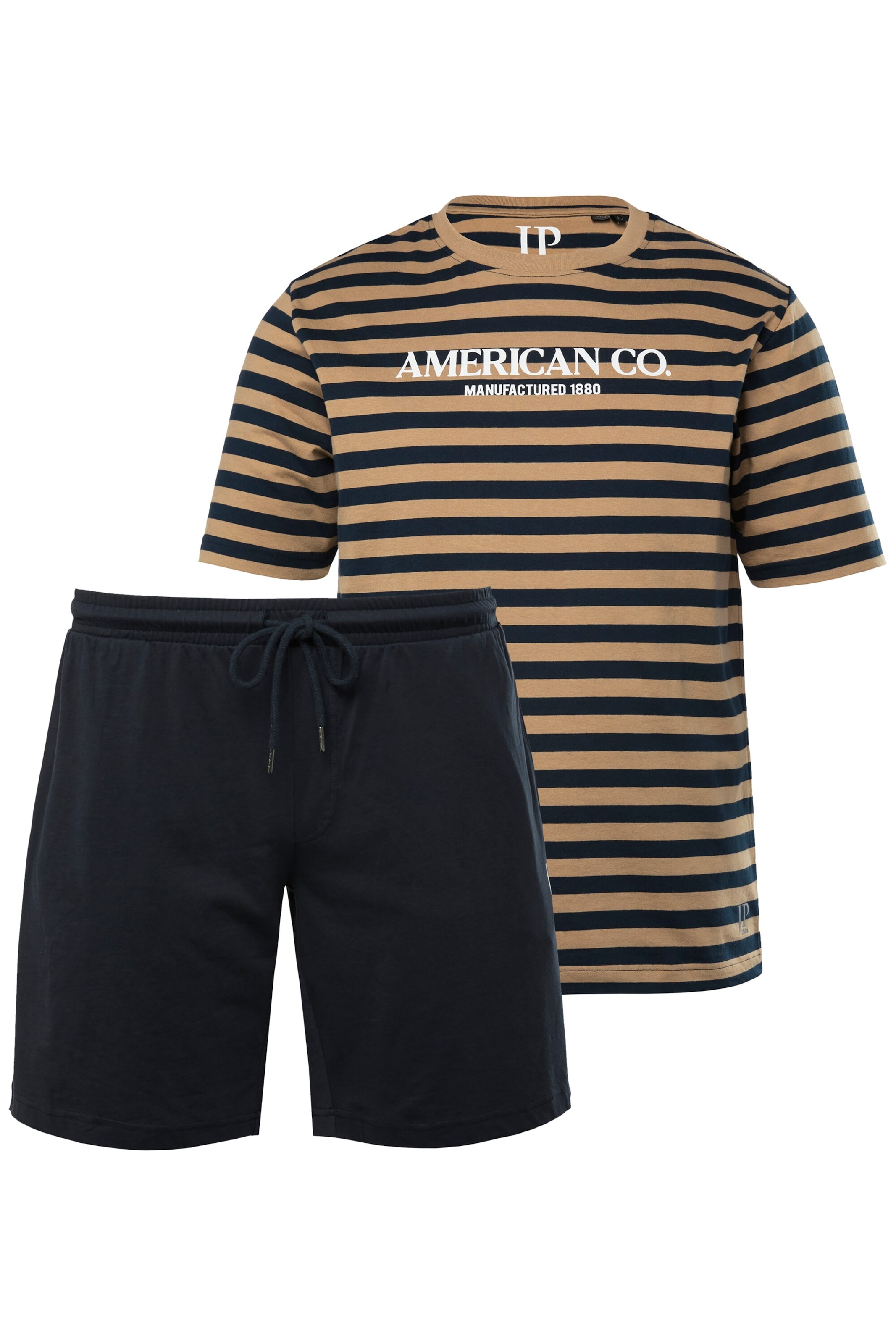 JP1880 Pyjama kurz in Braun: Vorderseite