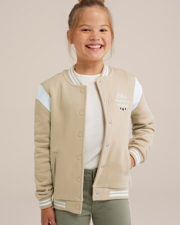 WE Fashion Sweatjacke in Beige