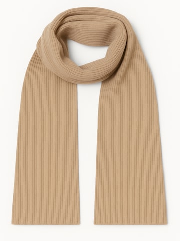 KOPYTO Schal 'KARIBU – Plüschiger Gerippter Schal aus 100% Merinowolle RWS' in Beige: Vorderseite