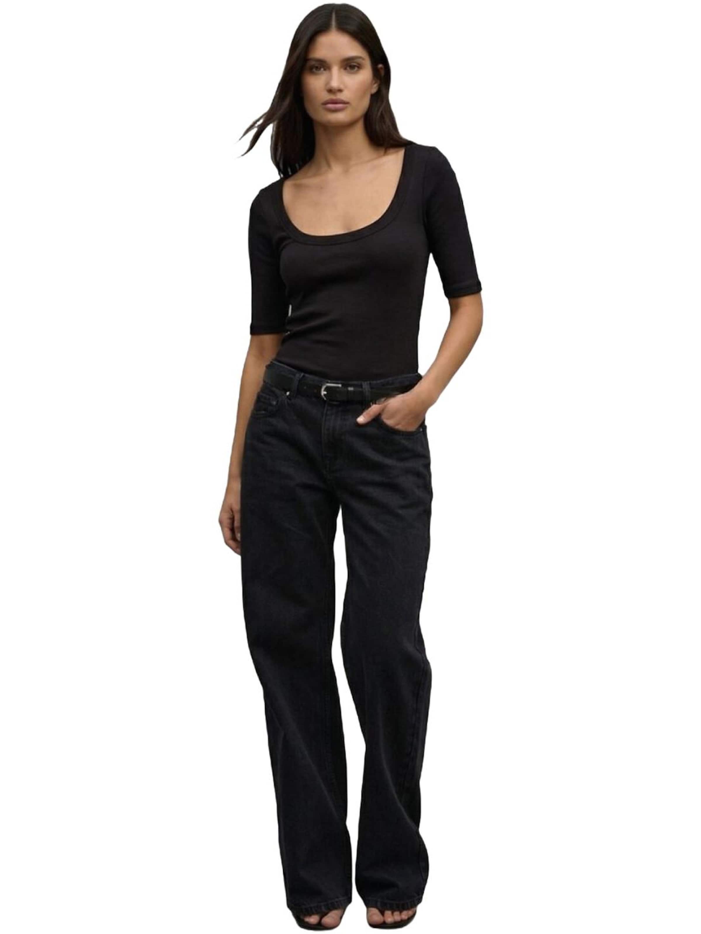 LTB Jeans - Camiseta 'LTB Jeans T-Shirt mit Ärmeln oberhalb des Ellbogens' en negro: frente