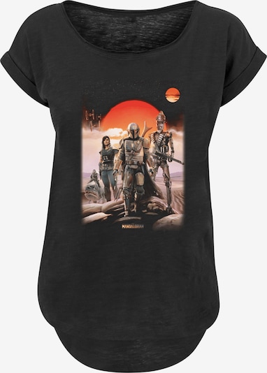 F4NT4STIC T-Shirt 'Star Wars The Mandalorian Warriors' in mokka / orange / rot / schwarz, Produktansicht