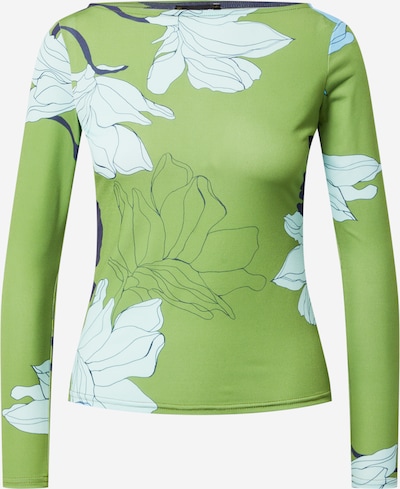Karen Millen Shirt in dunkelblau / limette / weiß, Produktansicht