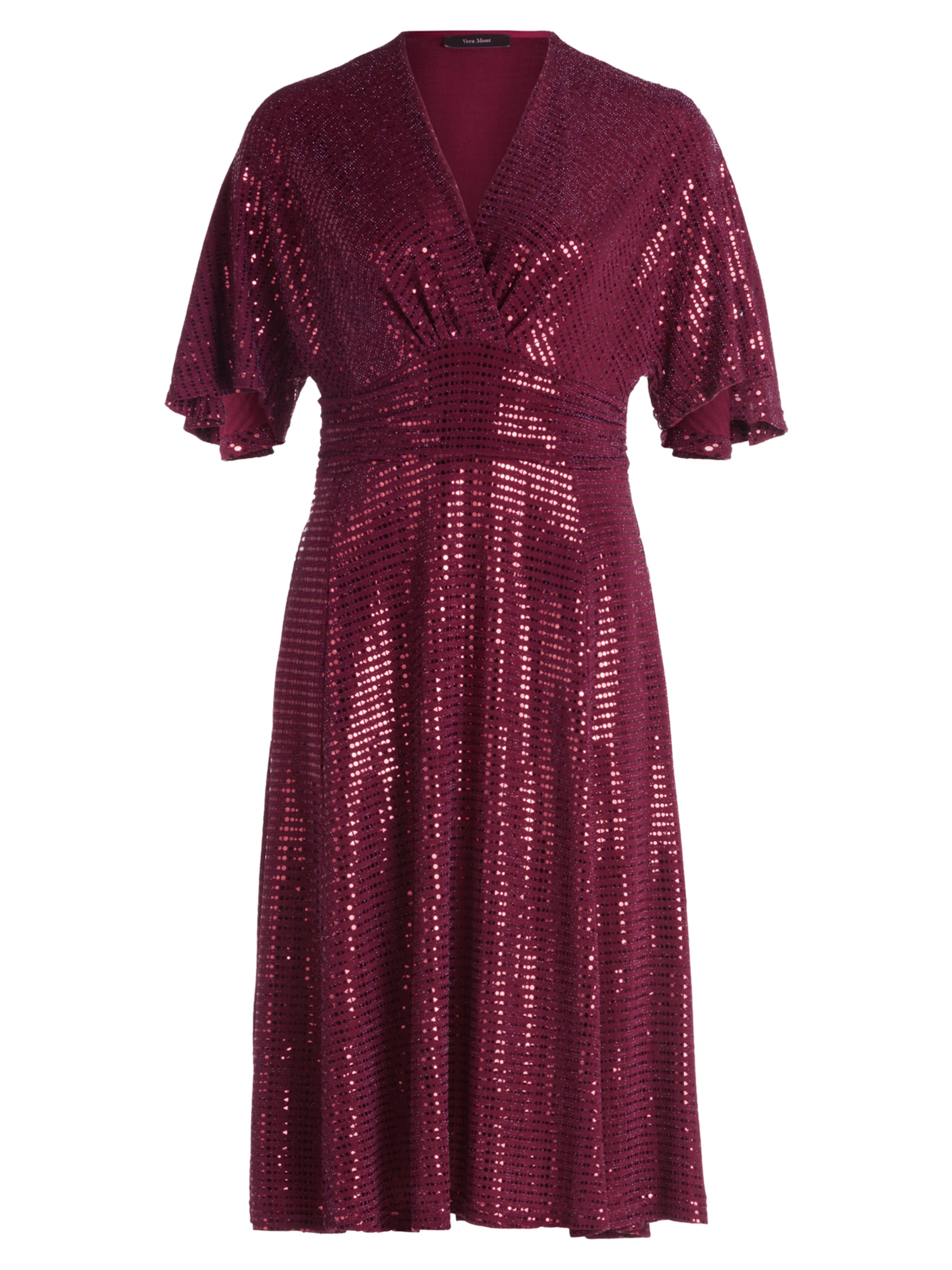 Abito da cocktail di Vera Mont in rosso: frontale