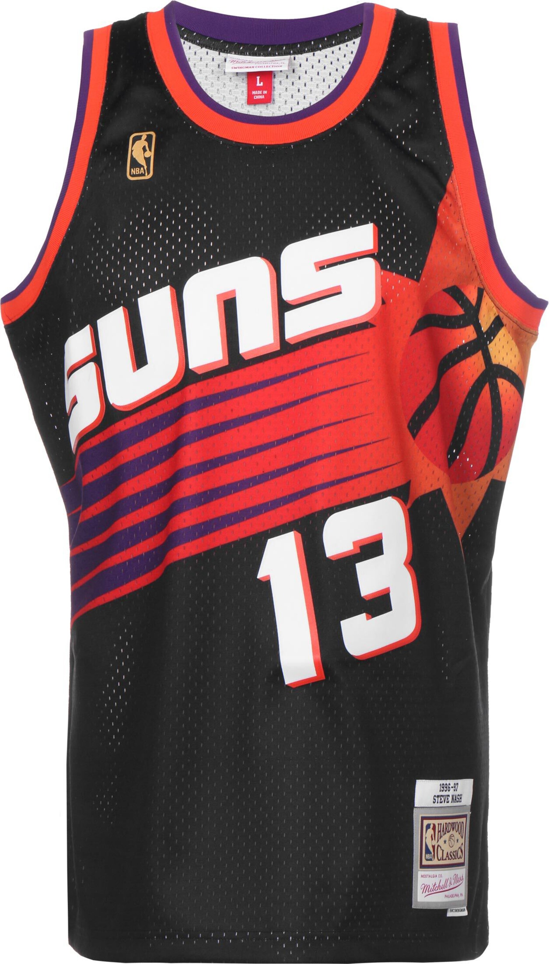 T-Shirt Mitchell & Ness en noir : devant