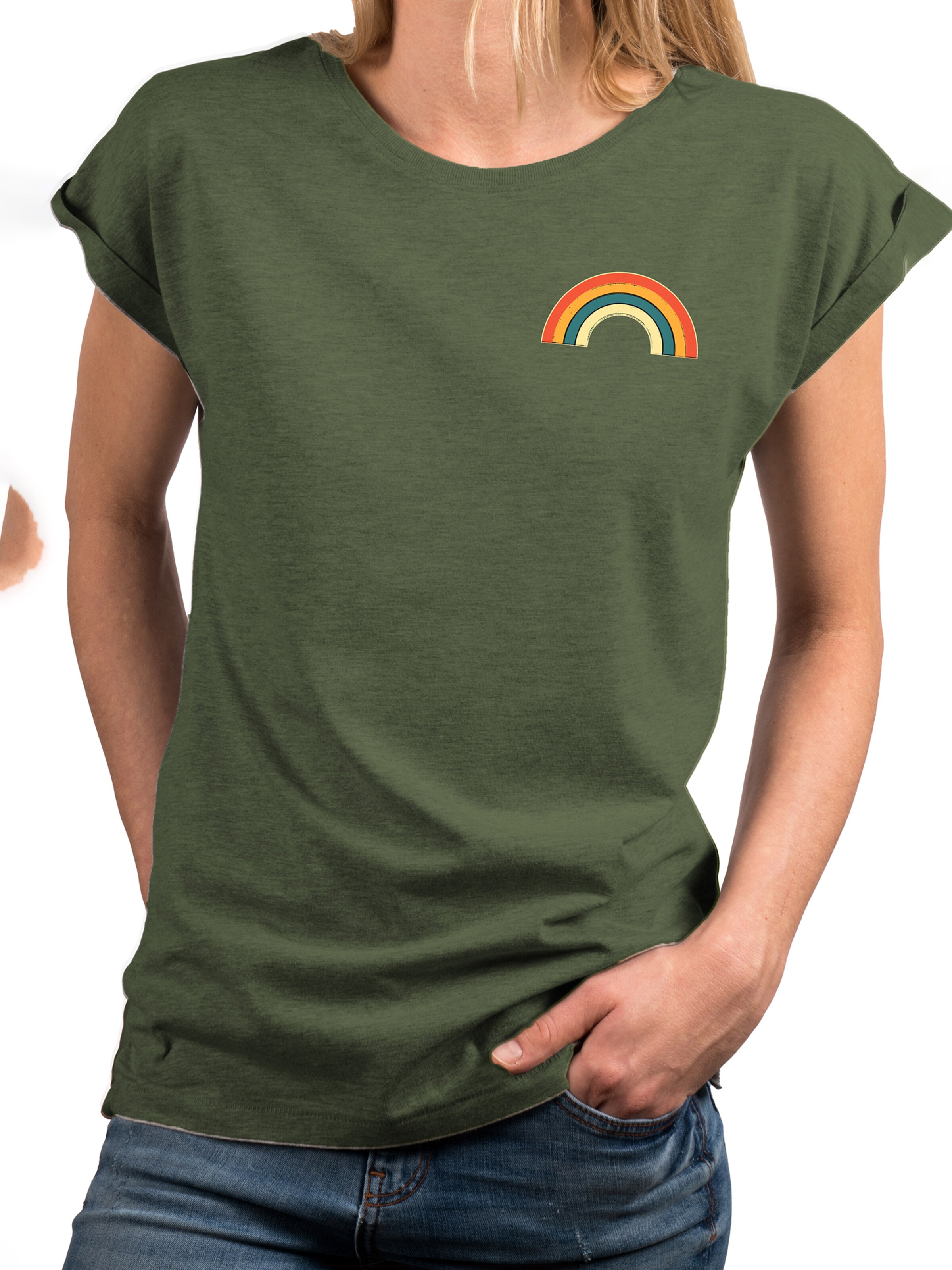 MAKAYA Shirt 'Rainbow' in Green