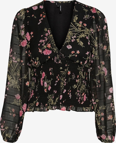 VERO MODA Blus 'Rosa' i grön / rosa / svart, Produktvy