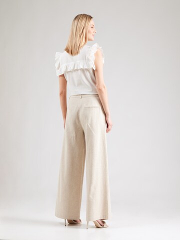 Soft Rebels Wide leg Παντελόνι πλισέ 'Kendra' σε μπεζ
