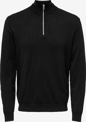 Pullover 'Wyler' di Only & Sons in nero: frontale