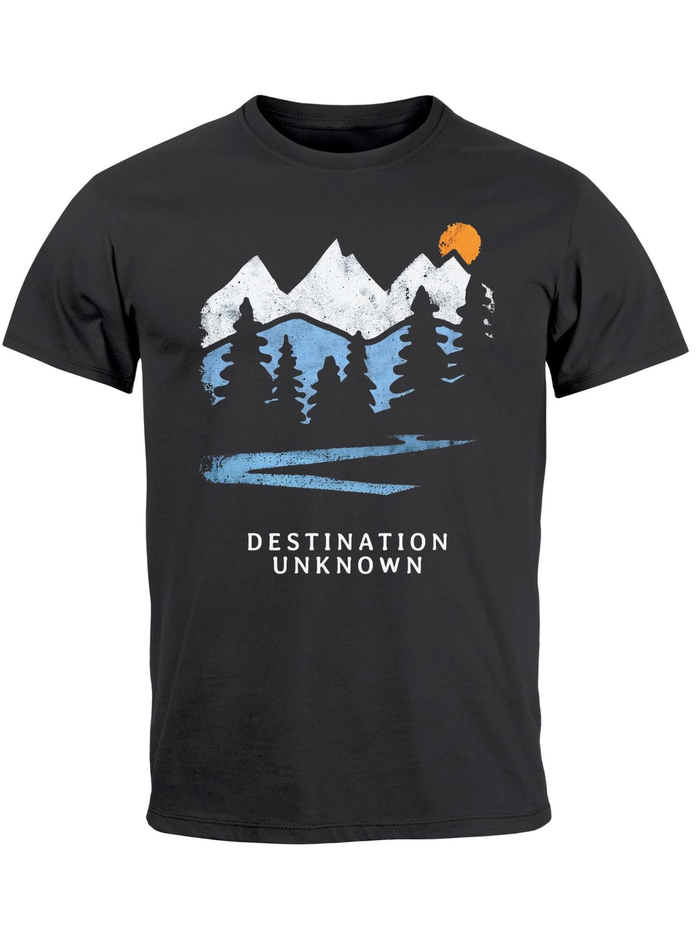 Neverless Shirt 'Destination unknown'‌ in Grau: Vorderseite