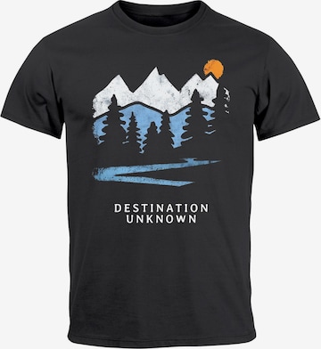 Neverless Shirt 'Destination unknown' in Grau: Vorderseite