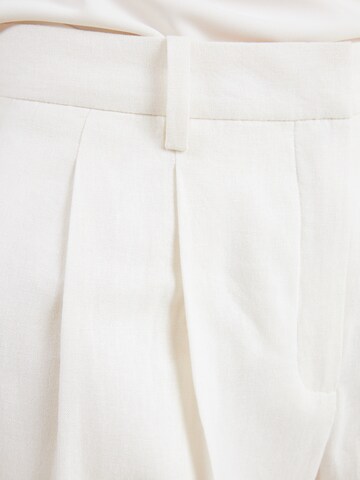 Calvin Klein Široke hlačnice Hlače z naborki | bela barva