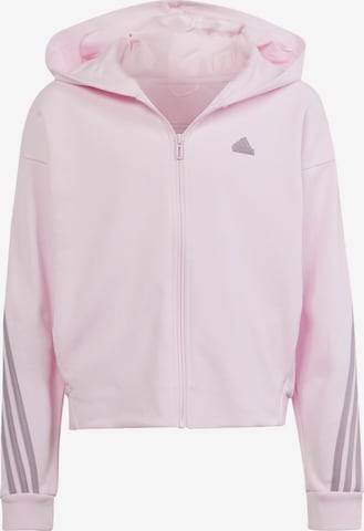ADIDAS SPORTSWEAR Athletic Zip-Up Hoodie ' Future Icons' in Pink: front