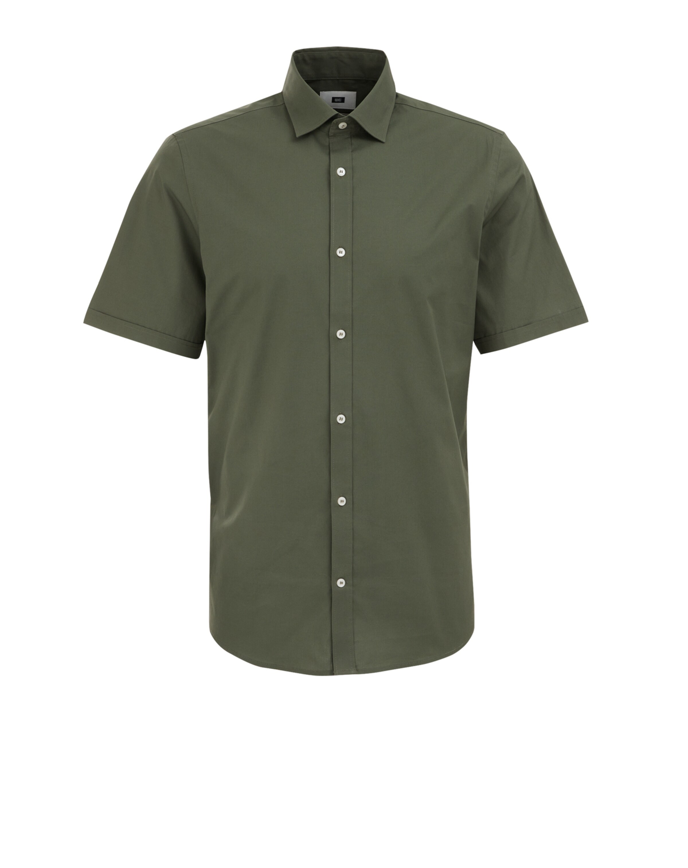 WE Fashion Regular fit Button Up Shirt in Green: front