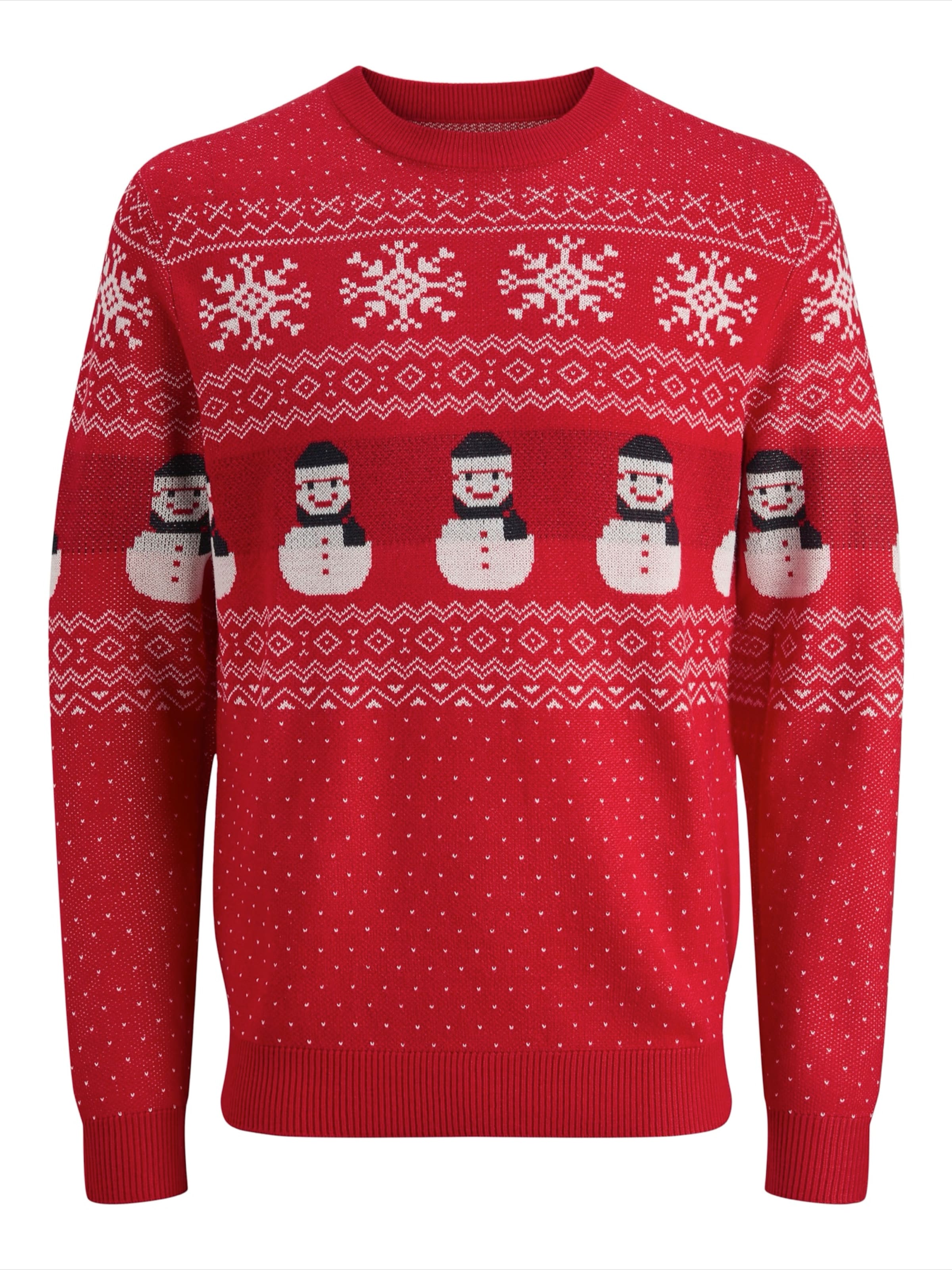 sarkans JACK & JONES Džemperis 'JJXmas Andrew': no priekšpuses