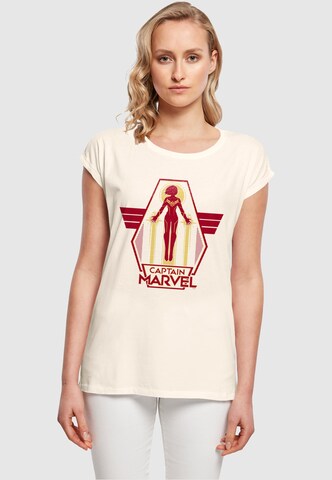 ABSOLUTE CULT Shirt 'Captain Marvel ' in Beige: voorkant